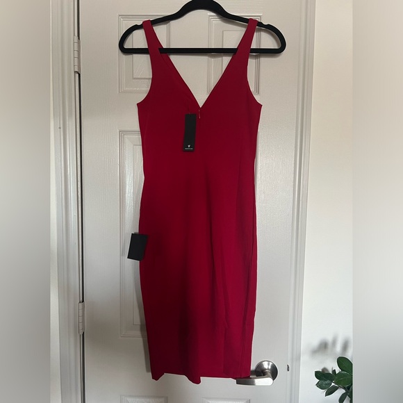 Lulus Iconic Moment Red Bodycon Midi Dress - Picture 7 of 8